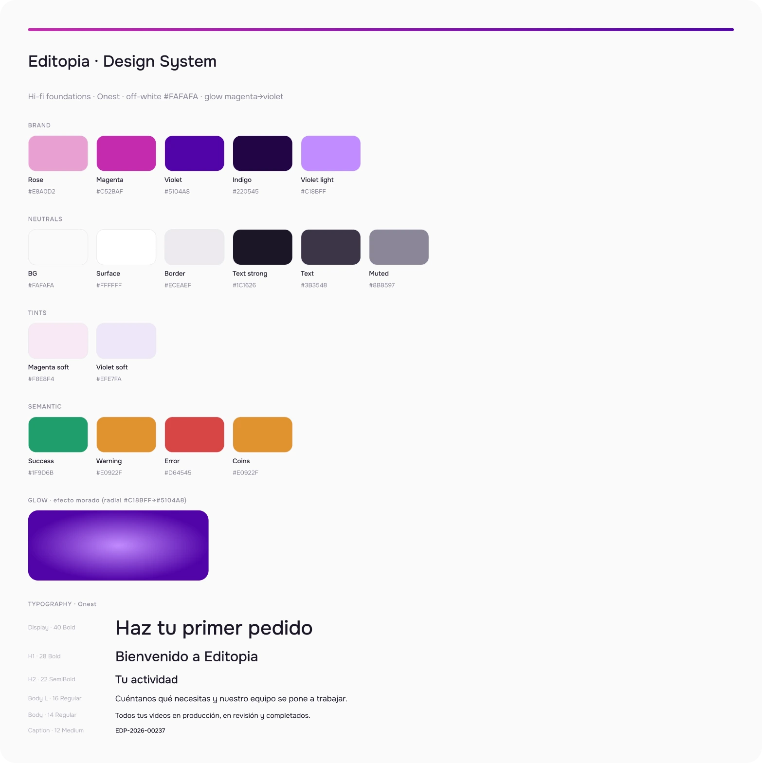 Sistema de diseño de Editopia