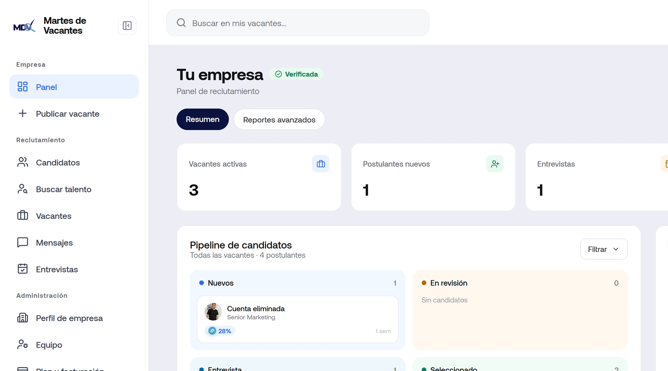 Martes de Vacantes, panel de reclutamiento para empresas